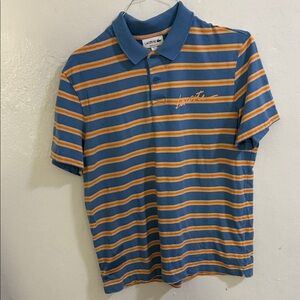 Lacoste Kids Polo Shirt - Blue and Yellow Stripes